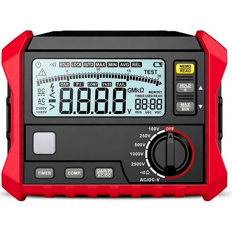Medidor de resistencia de aislamiento HABOTEST, megóhmetro eléctrico, medidor de resistencia de aislamiento digital de alta precisión (1/5)