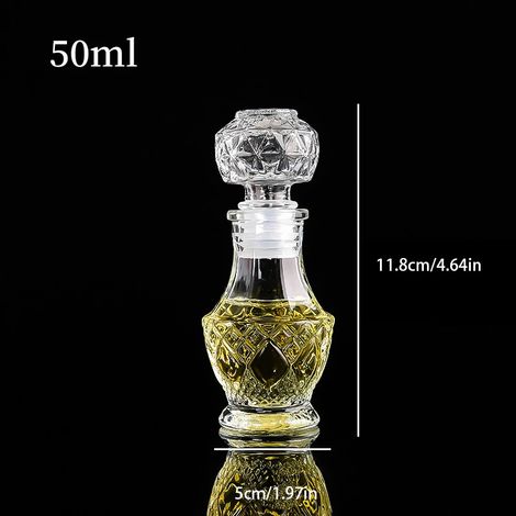 -11 Bouteilles vides transparentes de 50 ml pour spiritueux, whisky ou vin, mini bouteilles en verre avec bouchon à vis, carafe à whisky (1/5)