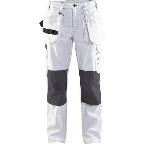 Pantalon de travail peintre femme 7131 - Blanc/Gris foncé L - FR(44) - SE(C42) - Courtes