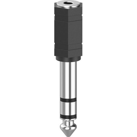 Hama 00205194 cambiador de género para cable 3.5mm 6,3mm Negro, Plata