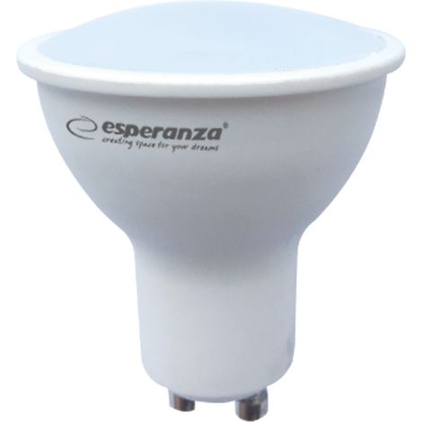 Bombilla LED ELL140 GU10 3W, luz blanca cálida de bajo consumo, tono lechoso.