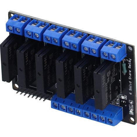 Halbleiter-Relaismodul mit 6 Kanälen, Hochspannungstrigger, Gleichstromsteuerung für elektrische Geräte mit Sicherung, 5 V, 12 V, 24 V, 3–24 V (1/5)