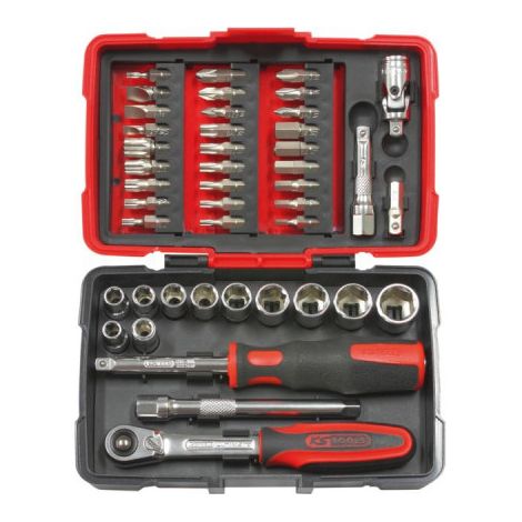 Set di bussole e accessori ULTIMATE KS TOOLS pollici 1/4'', 44 pezzi