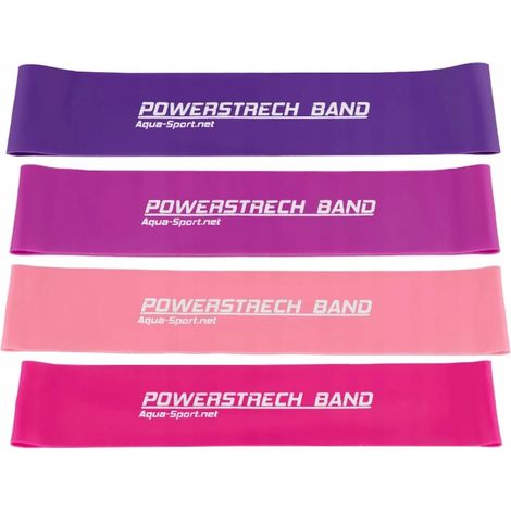 Set mit 4 pinkfarbenen Powerstretch Mini-Widerstandsbändern AQUA-SPORT AS6249