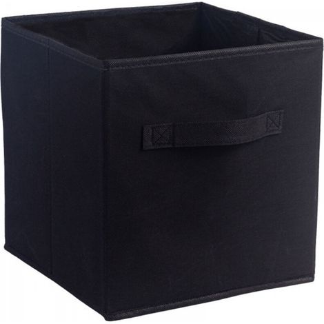 Boîte de rangement pliable en tissu noir, 33 cm de large x 33 cm de long x 33 cm de haut, sans couvercle, type tiroir, 1 pièce (1/5)