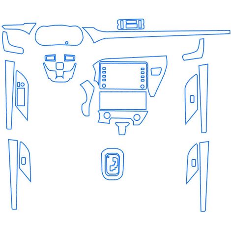 Schutzfolie für Toyota Hilux 2022-2025: Innenausstattung, Tachometerblende, Aufkleber für Mittelkonsole und Fahrersitz links. (1/5)