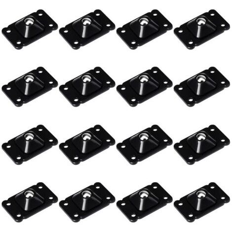 Lot de 16 mini roulettes pivotantes universelles à rotation à 360 degrés - Auto-adhésives - Roulettes pivotantes en acier inoxydable - Roulettes Auto-AdhéSives, Mini-Roues Pivotantes- Noir,