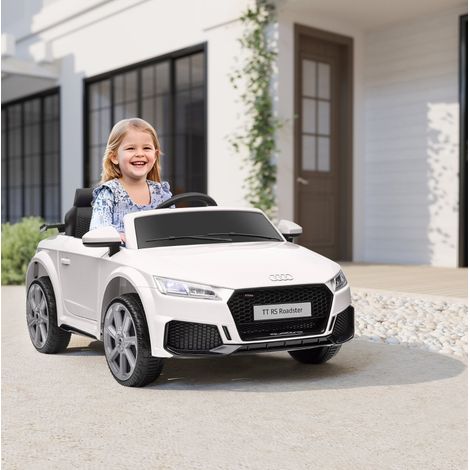 Elektrisches Kinderauto Audi TT RS Roadster, 3 km/h, Fernbedienung, LED, USB, weiß HAVRYA (1/3)