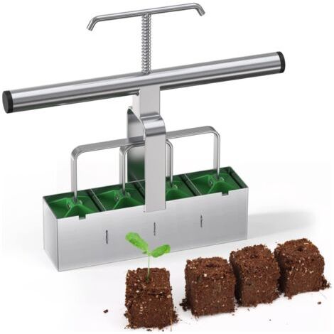 Bloqueur de sol 4 cellules 5,1 cm for faire des graines à la fois, kit d'outils de blocage du sol portatif for le démarrage des graines, terreau de jardin, plantes d'extérieur (1/5)