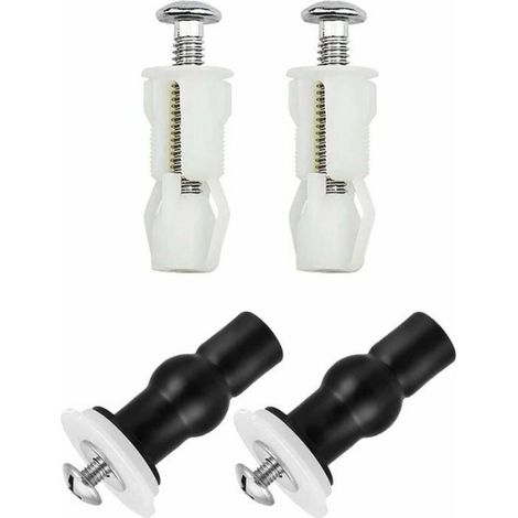 Fixations Abattant WC - Charnières Avec Vis D'expansion Pour Couvercle De Toilette - Compatible Lunette Sanitaire - Lot De 4 Pièces (1/4)