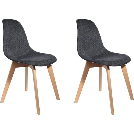 Chaise Grosse Maille Noire - Lot De 2 (1/5)