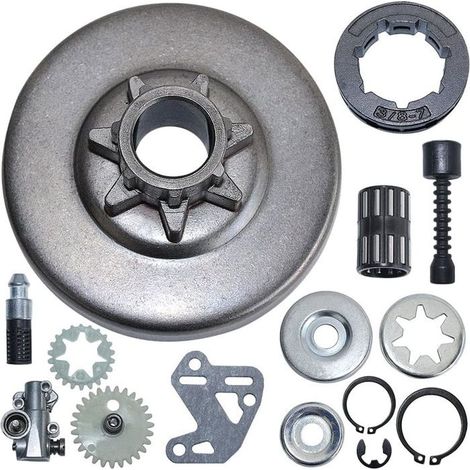 1 pièce Pignon de tambour d'embrayage 3/8" 7 dents, compatible Stihl MS380 MS381, filtre à carburant inclus, pour tronçonneuse professionnelle
