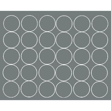 Autocollants ronds de 8 cm, 30 pastilles grises brillantes