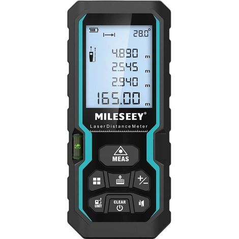 [JAMAIS UTILISÉ] Télémètre laser 50M avec contrôle de niveau électronique, commutateur d'unité mètre/pouce/pied et mode Pythagore (1/4)