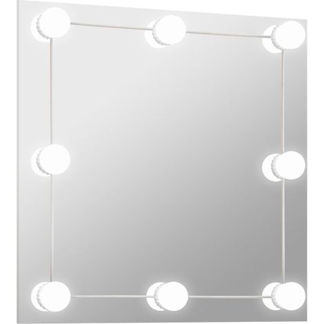 Miroir mural avec lampes LED Miroir à LED mural décoratif Carré Verre -71793 (1/5)