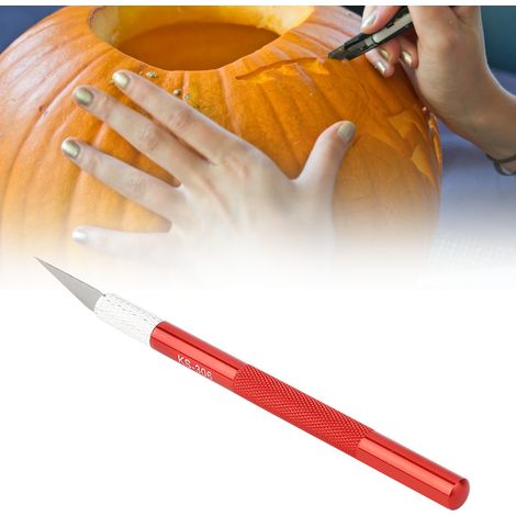 Couteau à sculpter, lame de scalpel en acier inoxydable rouge pour le travail du bois, outil de réparation de téléphone à faire soi-même (1/5)
