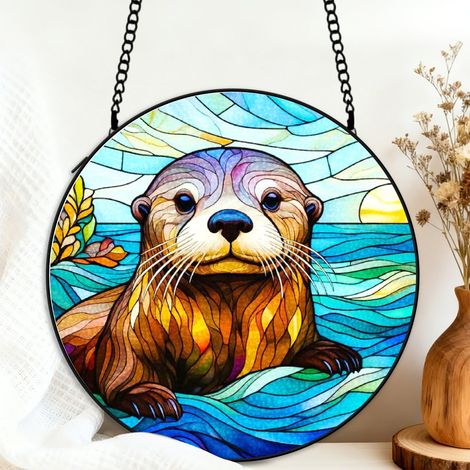 Attrape-soleil vitrail oiseau 20 cm décoration suspendue fenêtre animal lumineux cadeau Noël (1/5)