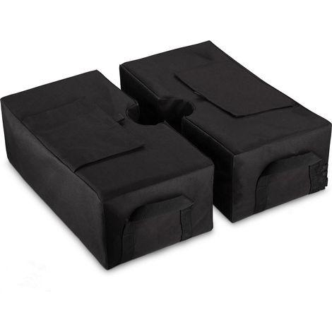 2pcs Sac de Poids de Base pour Parasol, 45,7 cm Sac de Sable pour Parasol, Jardin, Patio, Extérieur,Installation Facile (Noir) (1/4)