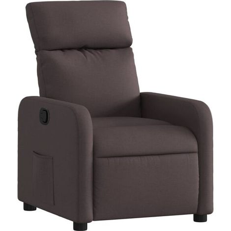 Fauteuil inclinable en tissu marron foncé (1/5)