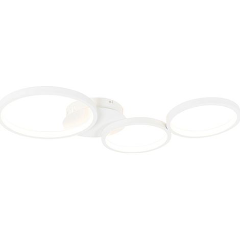 QAZQA Lampada da soffitto pande - Design - Alluminio,Plastico,Acciaio - Bianco - Tondo (non sostituibile) LED Max. 1 x 30 Watt