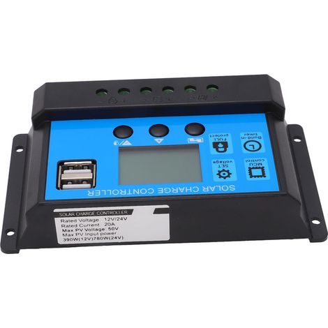 PWM-Solarpanel-Laderegler mit LCD-Display, intelligenter Lade- und Entladeregler für LED-Straßenleuchten (12 V, 24 V, 20 A) (1/5)