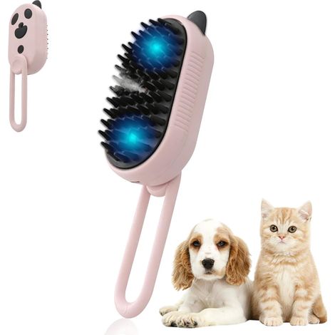 Spazzola anti-pelo per gatti da interno: spazzola ad acqua con spruzzo ultravioletto per gatti e cani: spazzola a vapore per massaggiare, pulire, prevenire e rimuovere il pelo in eccesso.
