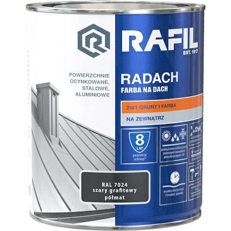 Peinture pour toit Rafil Radach gris graphite semi-mat 0,75 L (1/2)