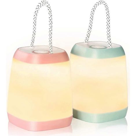 Lot de 2 lampes de camping portables LED à 3 modes d'éclairage, avec poignée de transport pour une utilisation en cas d'urgence. (1/5)