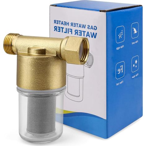 Filtre à eau 1/2 pour robinet, filtre anticalcaire, élément en acier inoxydable, filtration efficace des impuretés, convient aux douches, robinets et machines à laver. (1/5)