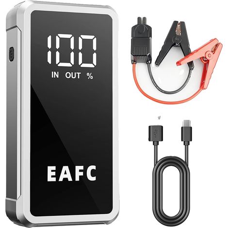 Démarreur de voiture, batterie externe haute capacité, lampe de poche LED multi-mode, 4000A (1/2)