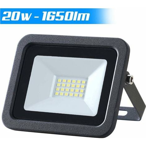 Projecteur Led 20 W Haute Luminosité 1 650 Lm, éclairage Extérieur Fin, Blanc Froid, Ip65