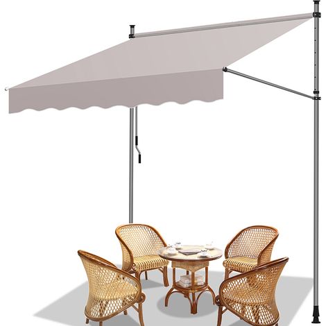 TolleTour Tenda da balcone crema, 400x120 cm, regolabile, protezione UV, per esterni
