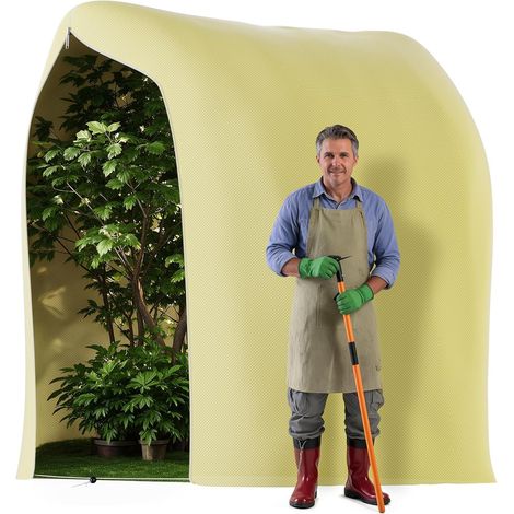 1 housse de protection hivernale pour plantes, résistante au gel, indéchirable, avec fermeture éclair, cordon de serrage, , respirant, protection hivernale pour palmiers, oliviers, plantes (1/5)