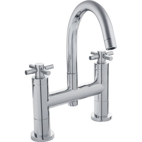 Hudson Reed Tec Crosshead Bath Filler Tap Pillar Mounted - Chrome
