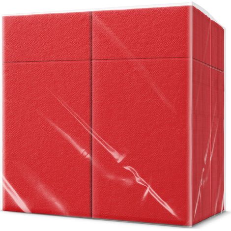 PAW - Tovaglioli tascabili Airlaid (39 x 40 cm) I 50 pezzi I A tinta unita I Tipo di tessuto I Decorazione da tavola elegante I HoReCa I Per occasioni come matrimoni, feste I Color: Red (1/5)