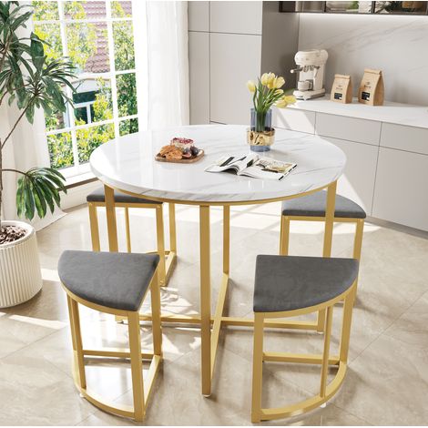 Tisch Esstisch platzsparend rund MDF Metall 80 cm OKMYHOME (1/5)