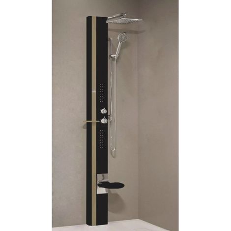 Colonne de douche hydromassante NOVELLINI LINE 1 noir 215 cm-Noir-Noir-- (1/5)