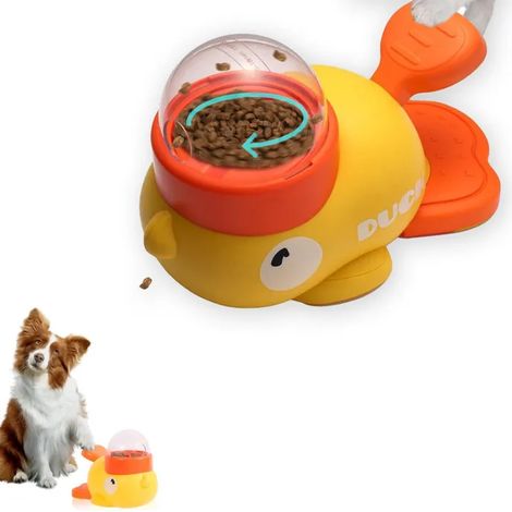 Jouet pour chien en forme de canard pour distributeur de nourriture pour animaux domestiques, chats, chiens (1/5)