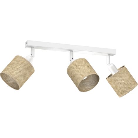 Rampe blanche 3 spots jute orientables E14 Luminex
