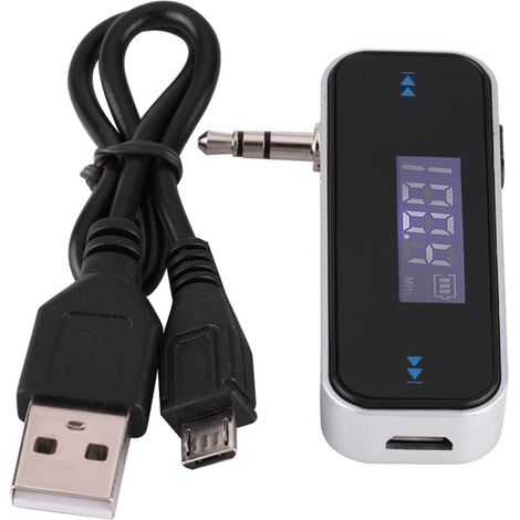 Émetteur FM universel pour voiture avec fonction mains libres et prise audio 3,5 mm pour téléphone portable (1/5)