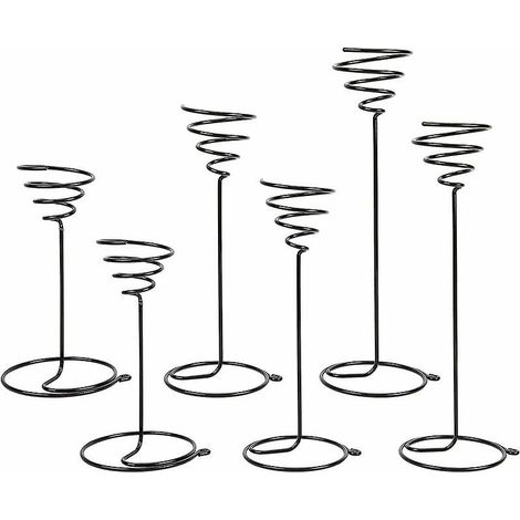 Lot de 6 supports pour plantes aériennes, support à fleurs spiralé en fer noir de 3 tailles, support pour pots de plantes aériennes à présenter (1/5)