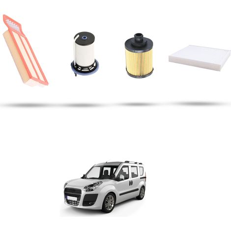 Kit tagliando 4 filtri compatibile con Fiat Doblo II 1.3 D Multijet 55kw dal 2013 (1/5)
