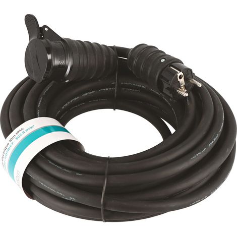 Prolongateur 10 mètres - Rallonge électrique avec clapet - Section 3G2,5mm2 - Protection IP44