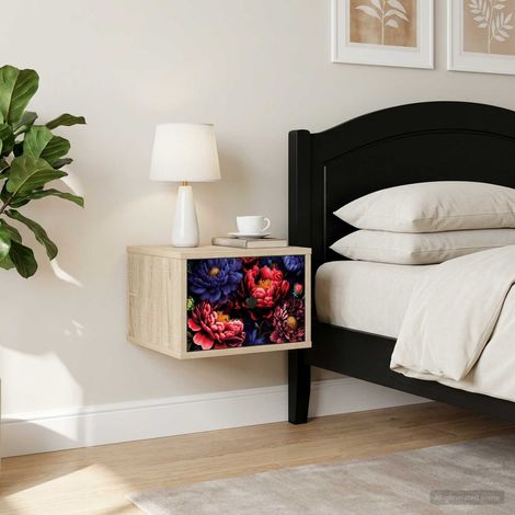 vidaXL Mesita de noche de pared KIEL Roble Sonoma 36 x 33 x 25 cm (1/5)