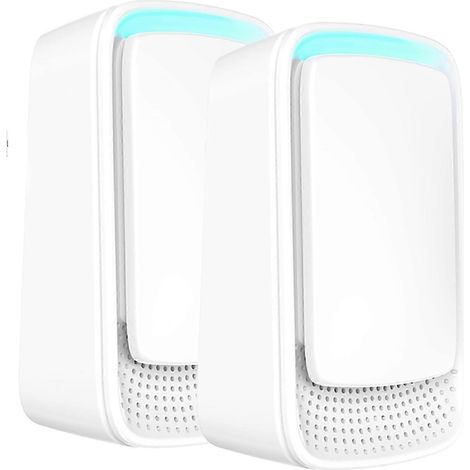 Purificateur d'air portable générateur d'ions négatifs, générateur d'ions d'air mobile sans filtre, désodorisant pour la cuisine, la maison et la salle de bain (blanc, lot de 2) (1/5)