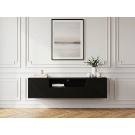 BOBOCHIC - Meuble TV suspendu 167 cm ALICE Noir (1/5)
