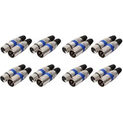 Adaptateur pour microphone audio (MIC) 3 broches, connecteur XLR mâle 8 paires et prise jack femelle (1/5)