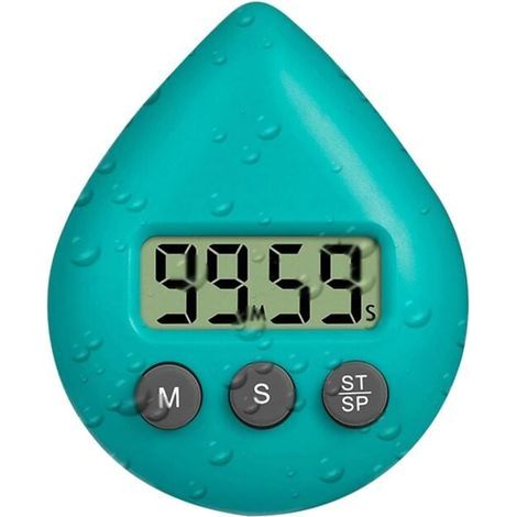 Temporizador de ducha silencioso y sin tictac - Digital e impermeable, tamaño pequeño y bonito de color verde. (1/4)