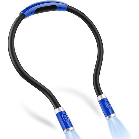 Lámpara de lectura LED recargable para el cuello, ideal para leer en la cama, con 3 niveles de brillo y 2 brazos flexibles. (1/5)