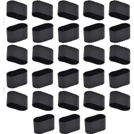Lot de 28 protège-pieds de chaise. Protège-pieds rectangulaires, protège-pieds ovales, housses de table et de chaise, protège-pieds de chaise en silicone. (1/5)